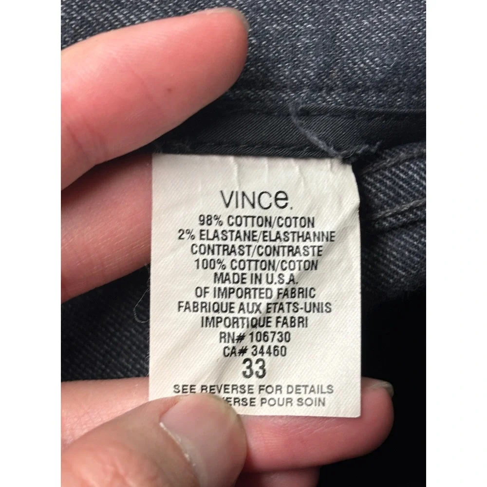 Vince Mens Dark Indigo Straight‎ Leg Pants M15312191 Size 33X27 Made in USA